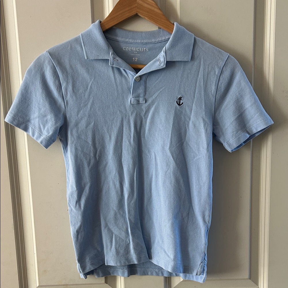 Crewcuts Sky Blue Polo Shirt with Anchor Logo